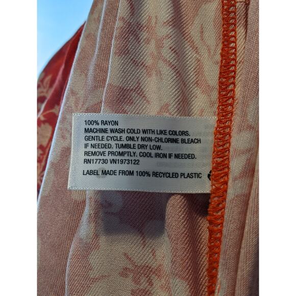 Tropical Shirt Camp Button Down Wild Fable Red Floral 2X Unisex Hawaiian Floral - Picture 5 of 7